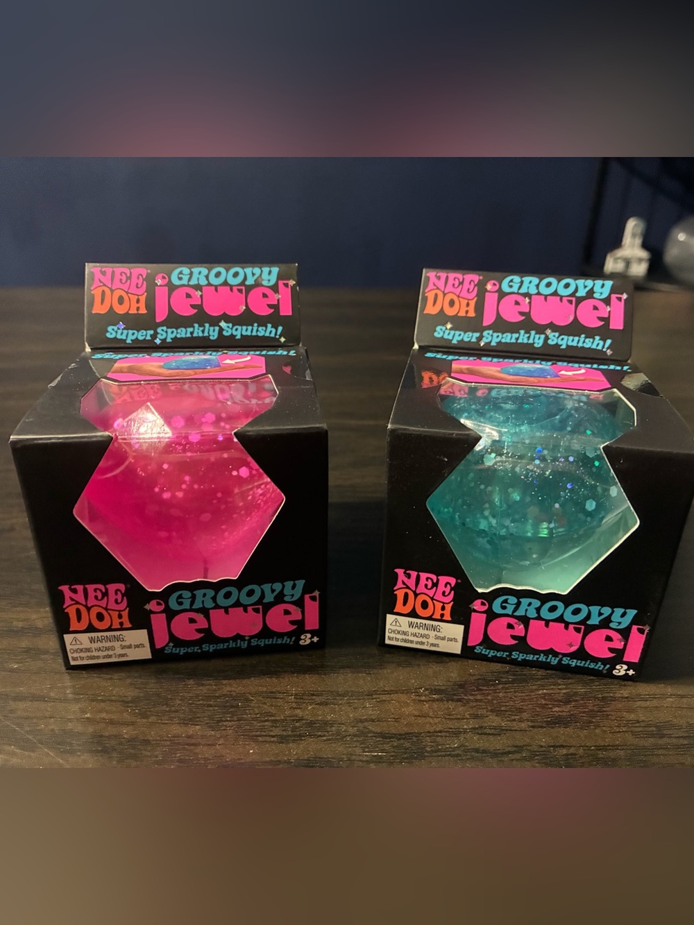 Groovy Jewel Kids Squishy Toy - Pink and Teal